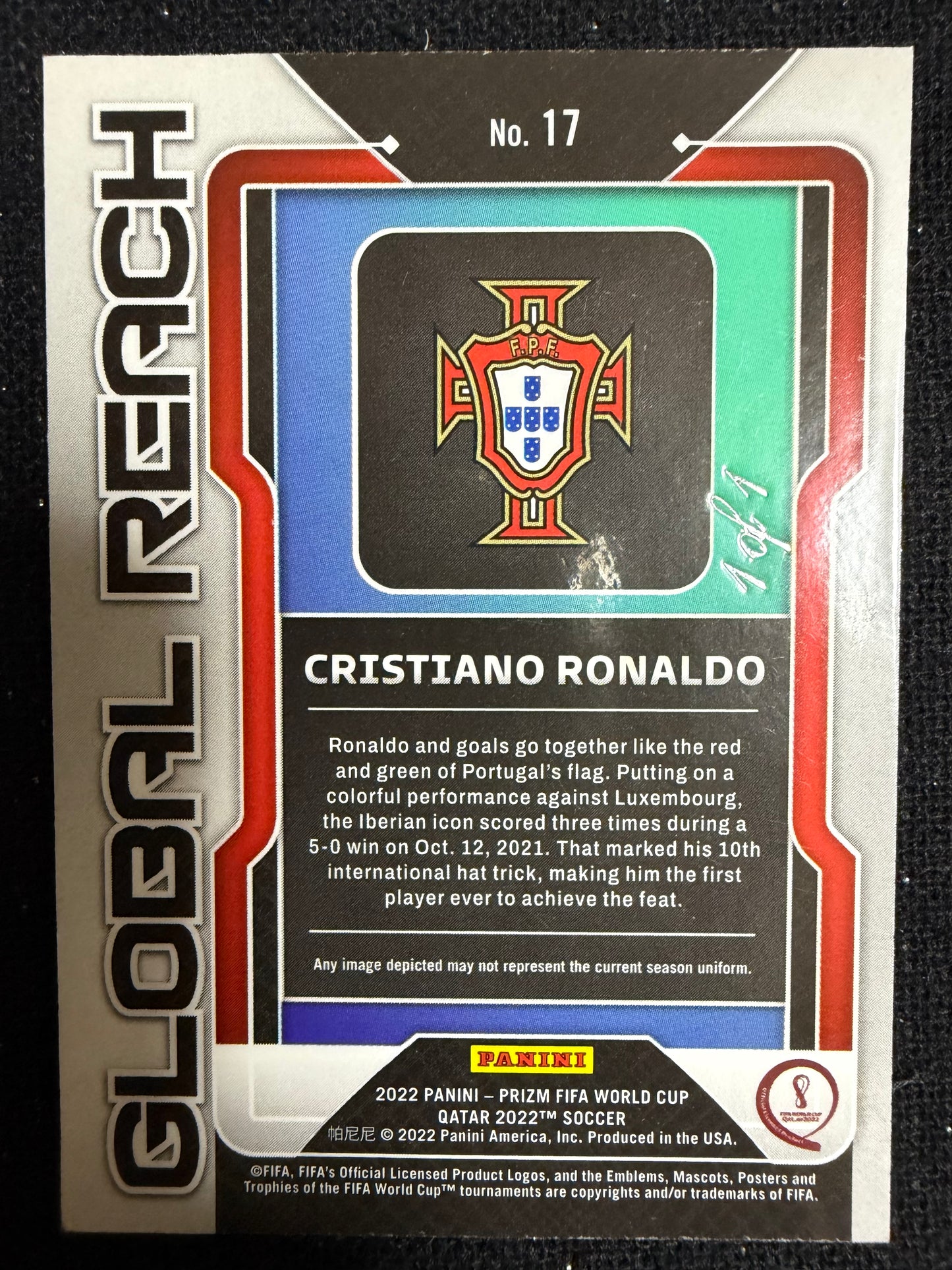 2022 Panini Prizm FIFA World Cup Qatar Cristiano Ronaldo 1/1